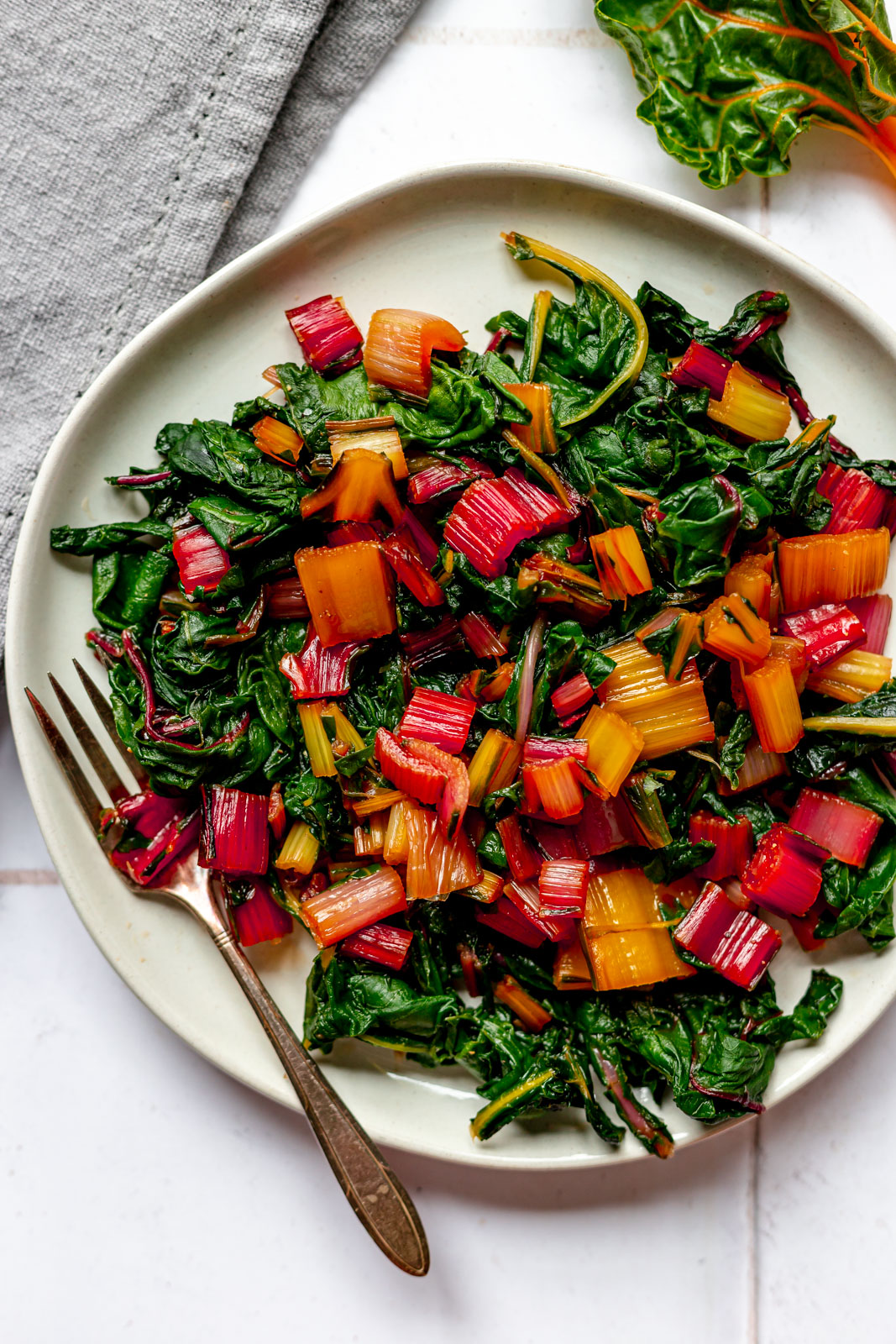 Rainbow Chard with Vegan Honey Mustard Dressing